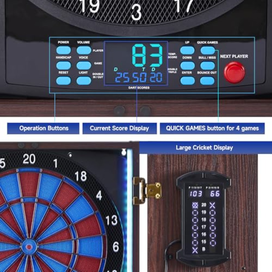 Electronic Dart Board with Cab - Electronic Dartboard Cabinet avis et prix