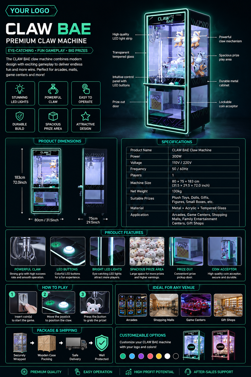 Black Claw Machine Modern Arca - Vending Arcade Games avis et prix