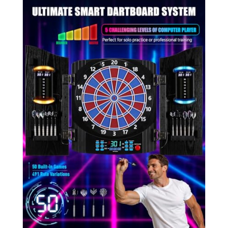 Electronic Dart Board, Electri - Electronic Dartboard Cabinet avis et prix